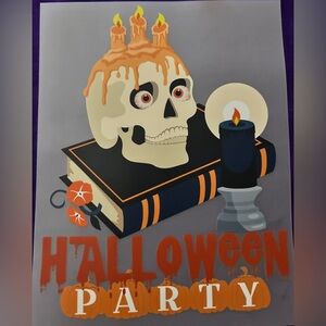 Halloween Graphic T-shirt w/Skull & Candle made to order 2T-3X choose your color